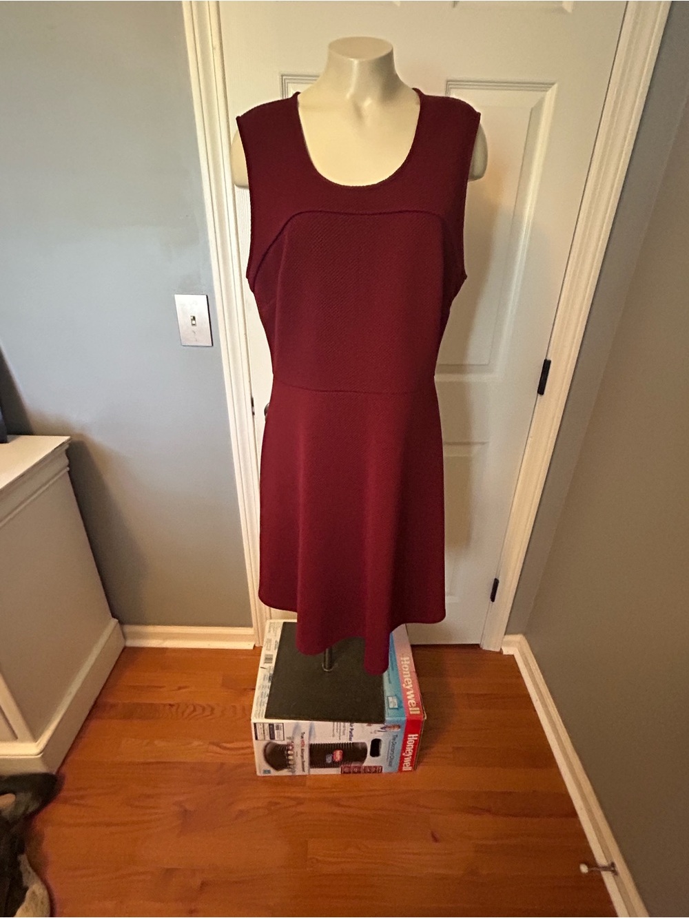 Merona Sleeveless Burgundy A-Line Mini Dress